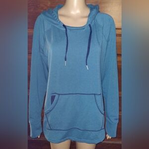 MARMOT ladies XL blue Hooded Pullover Knit Sweatshiry